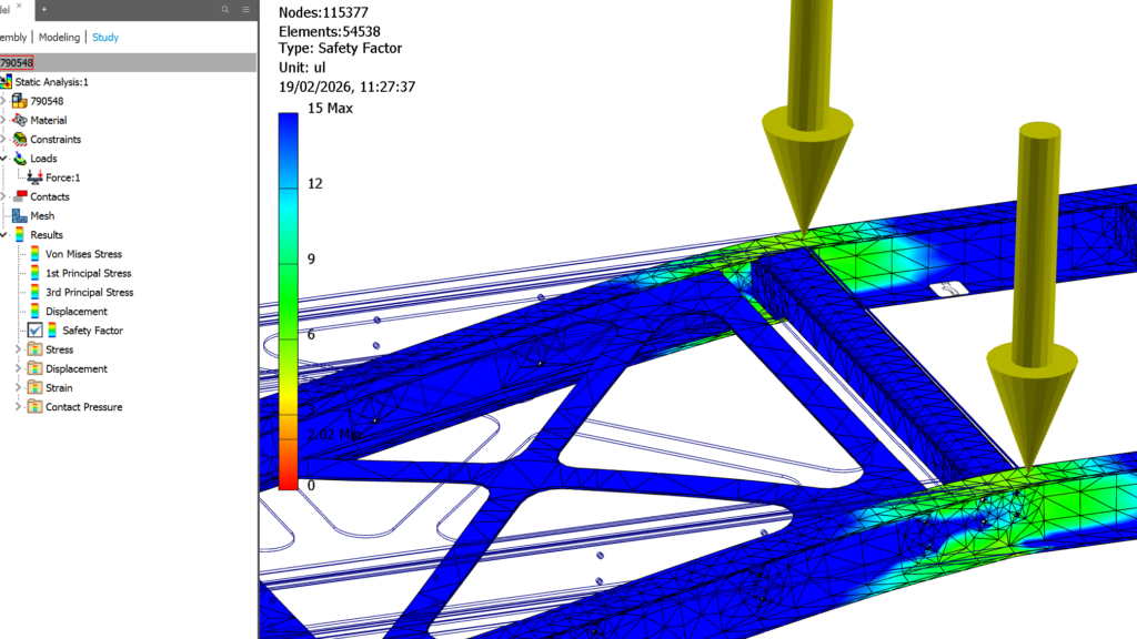 Von Mises stress distribution analysis – Structural integrity validation for industrial engineering by Essegi